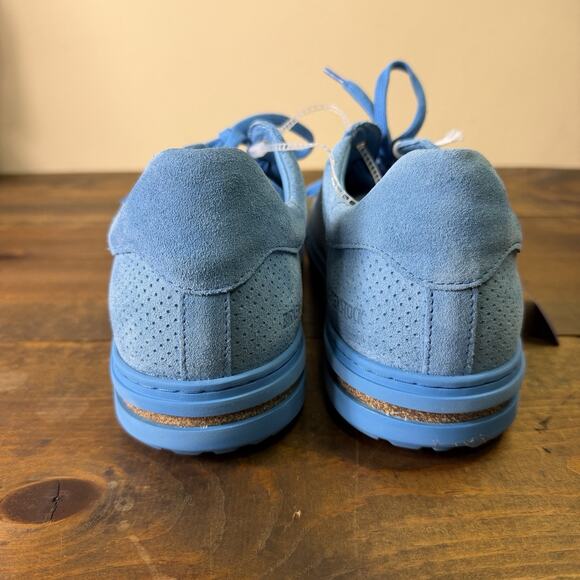 Birkenstock Bend Low Suede Leather Shoes Blue Embossed EU 42 US Women's 11 NWOB - Picture 7 of 15
